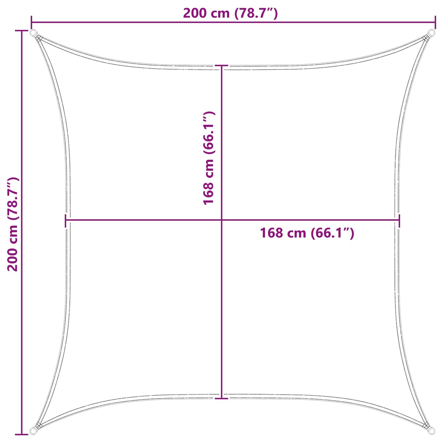 Sun Shade Sail Light Grey and White 2 x 2 m