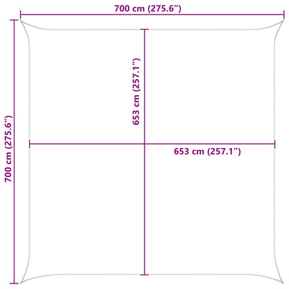 Sun Shade Sail Light Grey and White 7 x 7 m