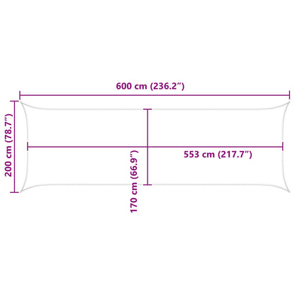 Sun Shade Sail Red 6 x 2 m 100% Polyester Oxford