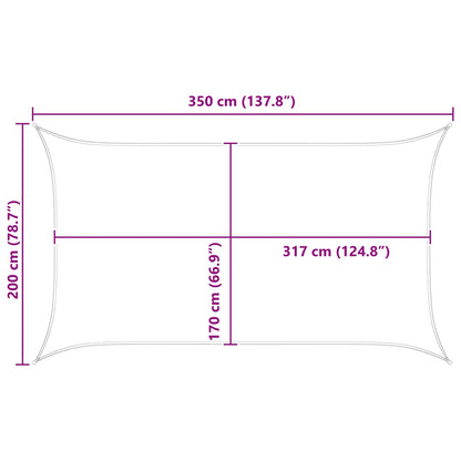 Sun Shade Sail Orange and Brown 3.5 x 2 m 100% Polyester Oxford