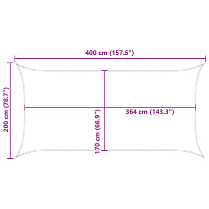 Sun Shade Sail Orange and Brown 4 x 2 m 100% Polyester Oxford