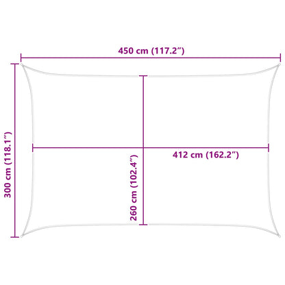 Sun Shade Sail Orange and Brown 4.5 x 3 m 100% Polyester Oxford
