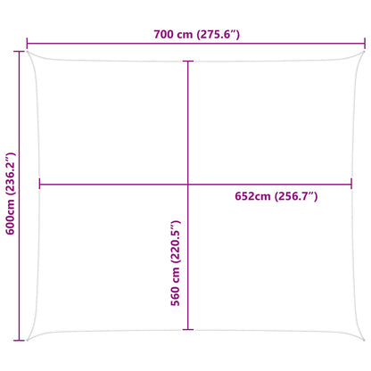 Sun Shade Sail Orange and Brown 7 x 6 m 100% Polyester Oxford