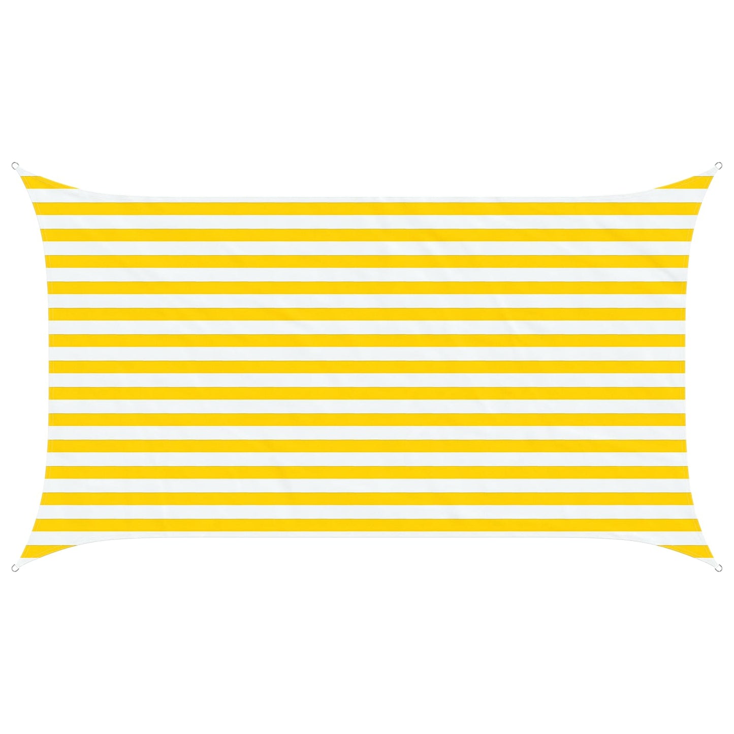 Sun Shade Sail Yellow and White 3.5 x 2 m 100% Polyester Oxford