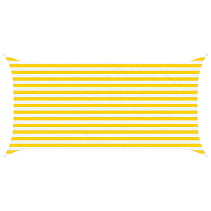 Sun Shade Sail Yellow and White 4 x 2 m 100% Polyester Oxford