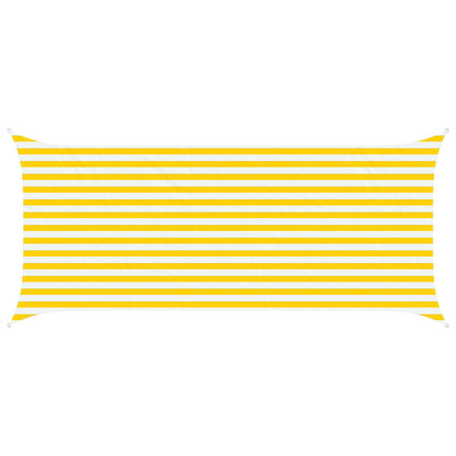 Sun Shade Sail Yellow and White 4,5 x 2 m 100% Polyester Oxford
