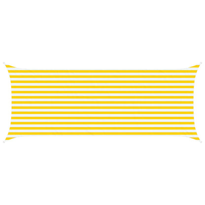 Sun Shade Sail Yellow and White 5 x 2 m 100% Polyester Oxford