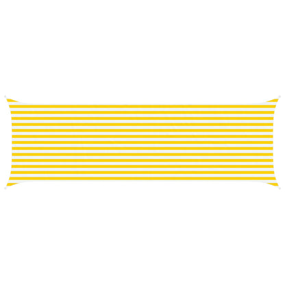 Sun Shade Sail Yellow and White 6 x 2 m 100% Polyester Oxford