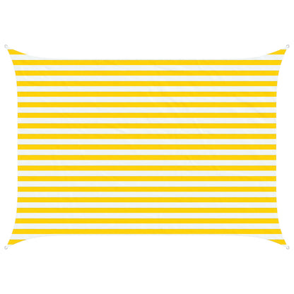 Sun Shade Sail Yellow and White 3,5 x 2,5 m