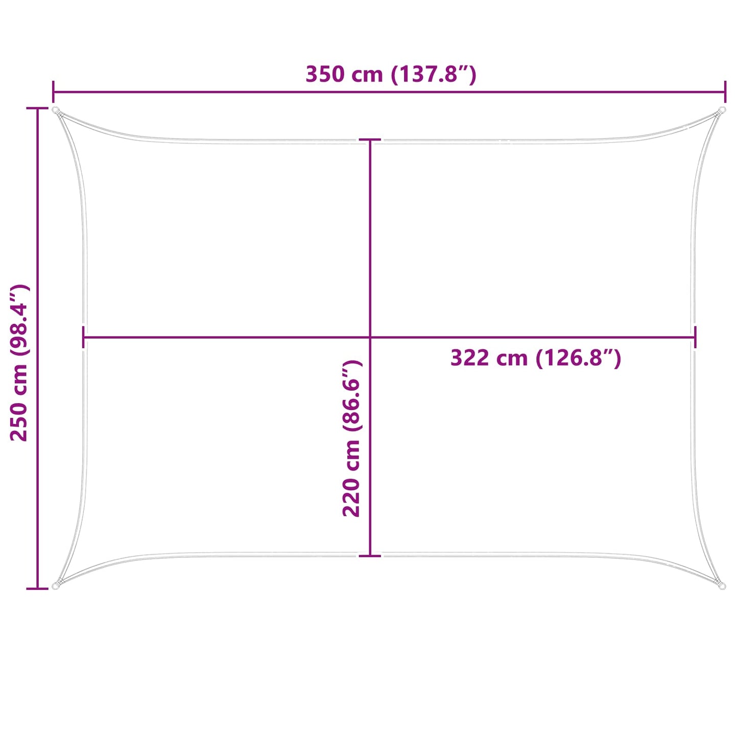 Sun Shade Sail Yellow and White 3,5 x 2,5 m