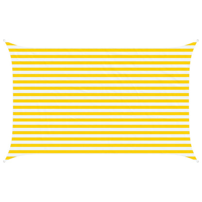 Sun Shade Sail Yellow and White 4 x 2.5 m 100% Polyester Oxford