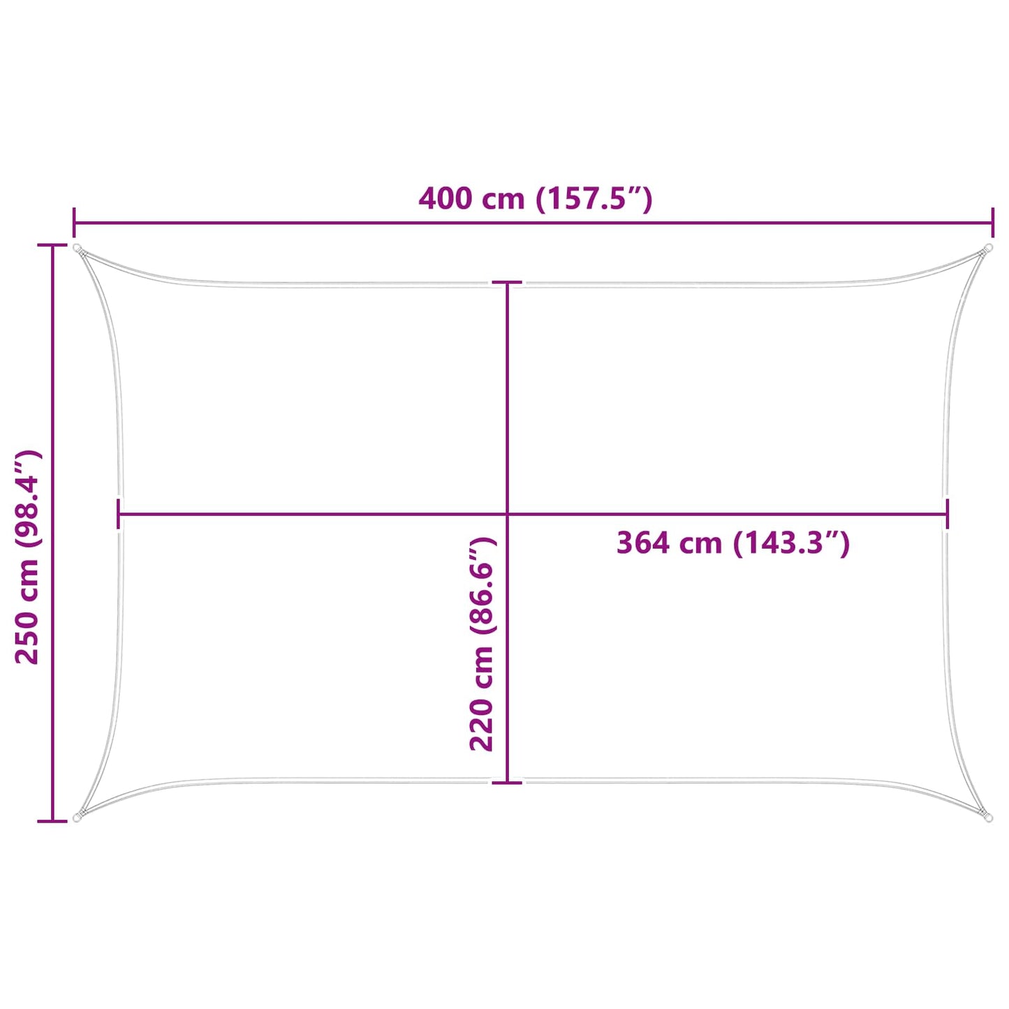 Sun Shade Sail Yellow and White 4 x 2.5 m 100% Polyester Oxford
