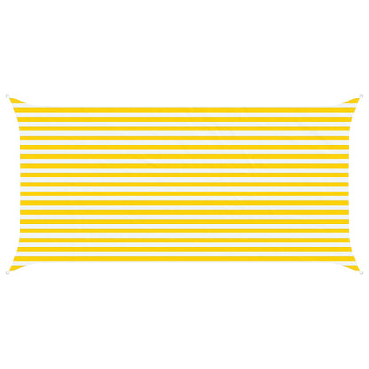 Sun Shade Sail Yellow and White 5 x 2,5 m 100% Polyester Oxford