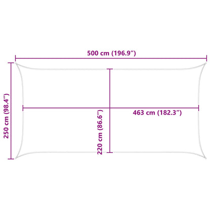 Sun Shade Sail Yellow and White 5 x 2,5 m 100% Polyester Oxford