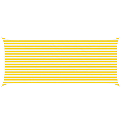 Sun Shade Sail Yellow and White 6 x 2.5 m 100% Polyester Oxford