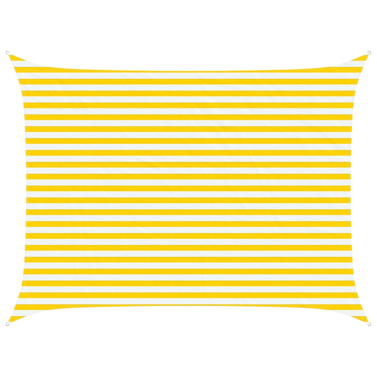 Sun Shade Sail Yellow and White 4 x 3 m 100% Polyester Oxford