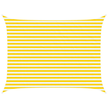 Sun Shade Sail Yellow and White 4 x 3 m 100% Polyester Oxford