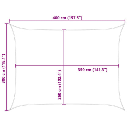 Sun Shade Sail Yellow and White 4 x 3 m 100% Polyester Oxford