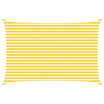 Sun Shade Sail Yellow and White 4.5 x 3 m 100% Polyester Oxford