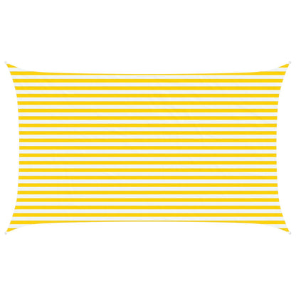 Sun Shade Sail Yellow and White 5 x 3 m 100% Polyester Oxford