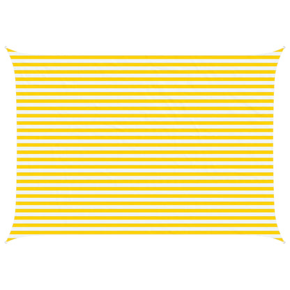 Sun Shade Sail Yellow and White 3.5 x 5 m 100% Polyester Oxford