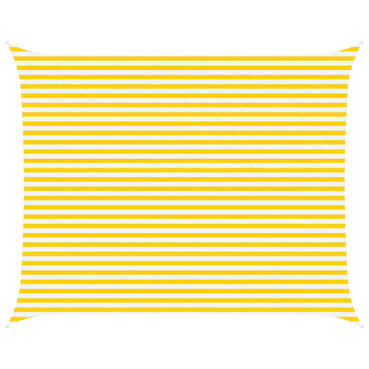 Sun Shade Sail Yellow and White 5 x 4 m 100% Polyester Oxford