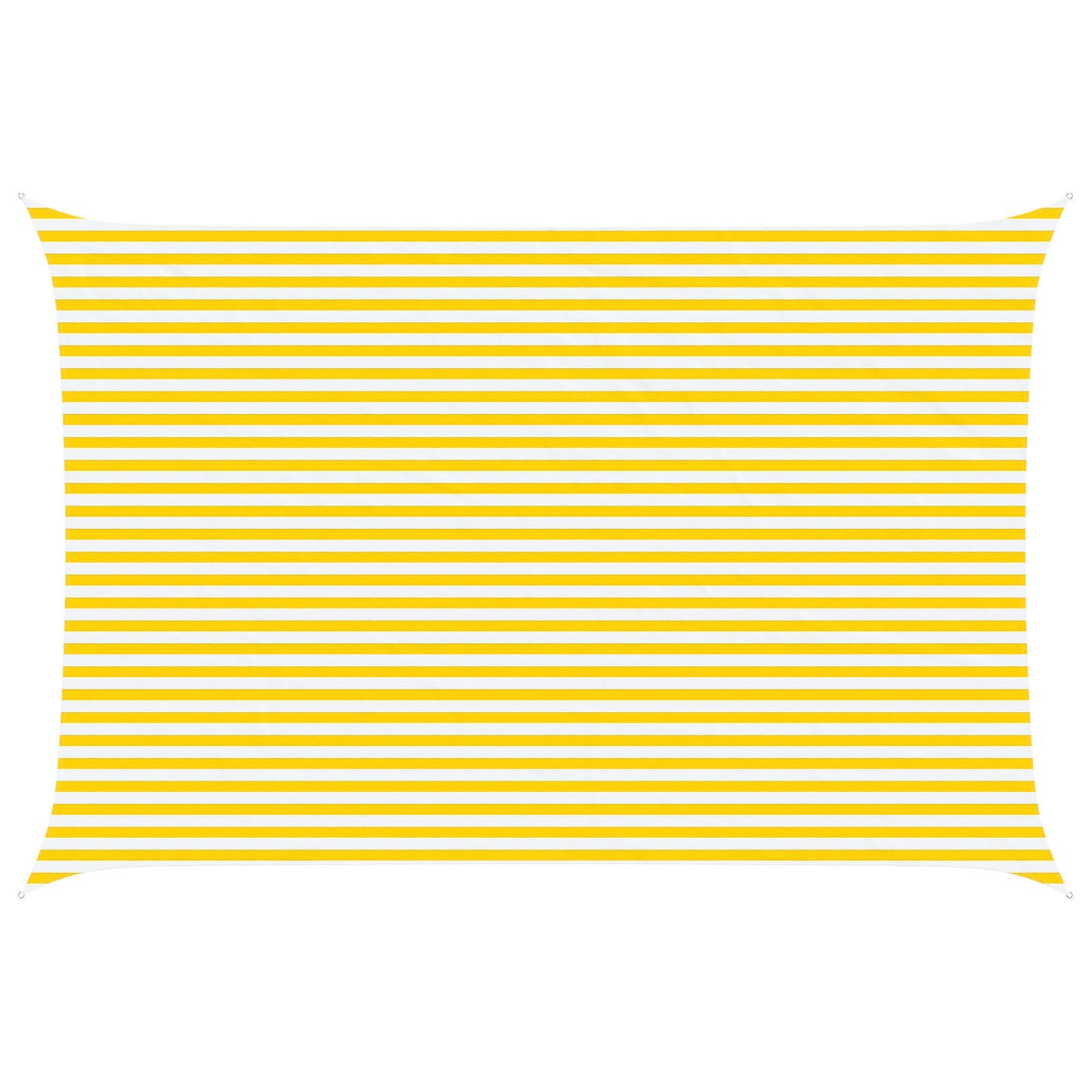 Sun Shade Sail Yellow and White 6 x 4 m 100% Polyester Oxford