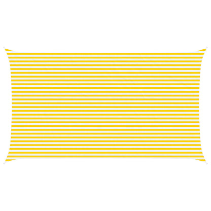 Sun Shade Sail Yellow and White 7 x 4 m 100% Polyester Oxford