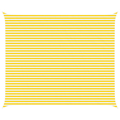 Sun Shade Sail Yellow and White 6 x 5 m 100% Polyester Oxford