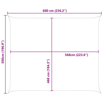 Sun Shade Sail Yellow and White 6 x 5 m 100% Polyester Oxford