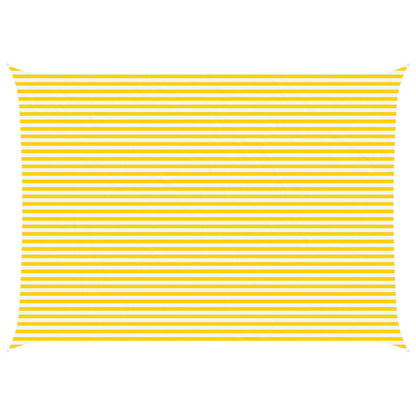 Sun Shade Sail Yellow and White 7 x 5 m 100% Polyester Oxford