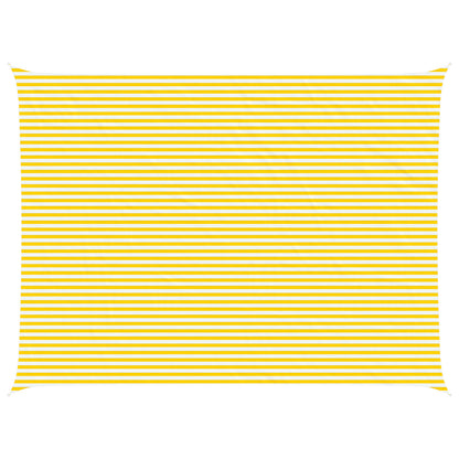 Sun Shade Sail Yellow and White 8 x 6 m 100% Polyester Oxford