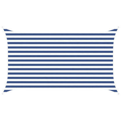 Sun Shade Sail Blue and White 3.5 x 2 m 100% Polyester Oxford