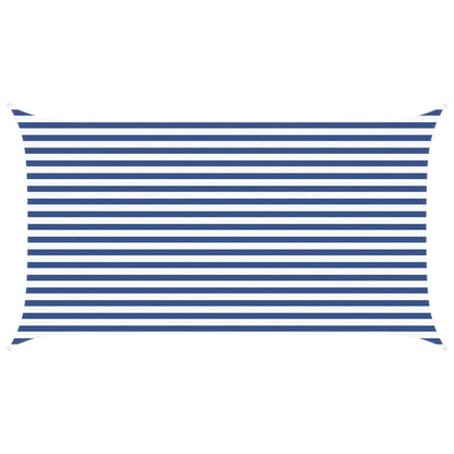 Sun Shade Sail Blue and White 4,5 x 2,5 m 100% Polyester Oxford