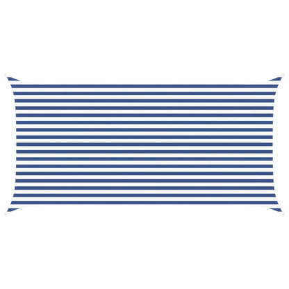 Sun Shade Sail Blue and White 5 x 2,5 m 100% Polyester Oxford