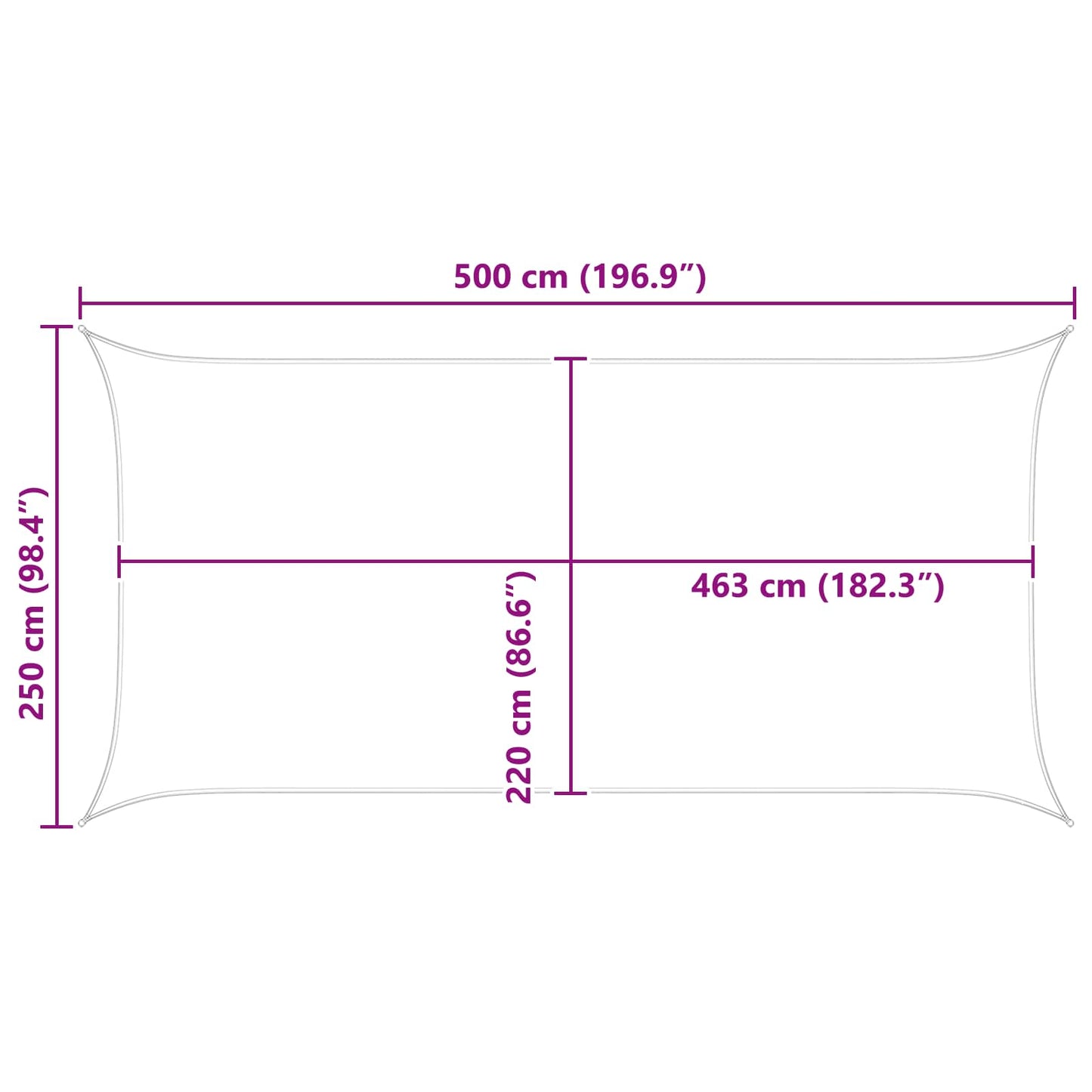 Sun Shade Sail Blue and White 5 x 2,5 m 100% Polyester Oxford