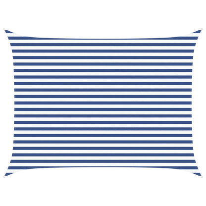 Sun Shade Sail Blue and White 4 x 3 m 100% Polyester Oxford