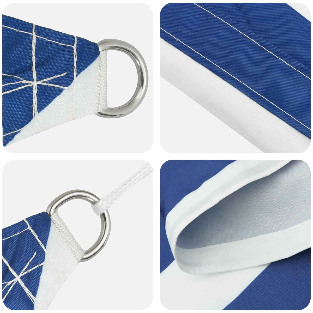 Sun Shade Sail Blue and White 3 x 5 m 100% Polyester Oxford