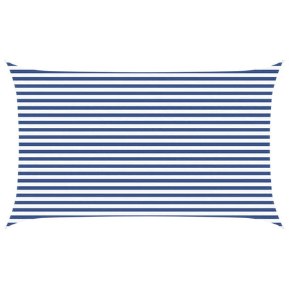 Sun Shade Sail Blue and White 3 x 5 m 100% Polyester Oxford