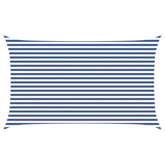 Sun Shade Sail Blue and White 3 x 5 m 100% Polyester Oxford