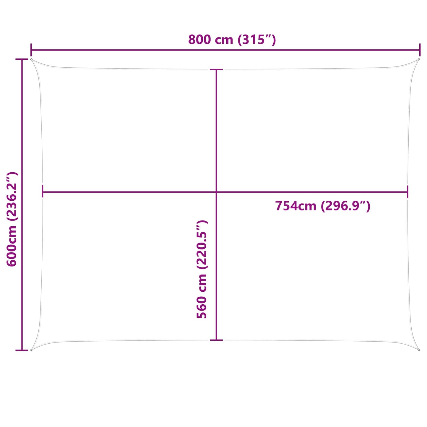 Sun Shade Sail Blue and White 8 x 6 m 100% Polyester Oxford