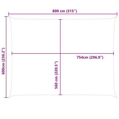 Sun Shade Sail Blue and White 8 x 6 m 100% Polyester Oxford