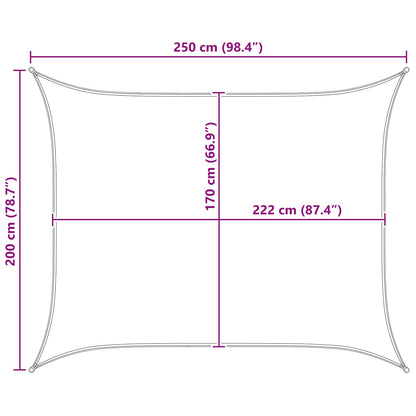 Sun Shade Sail Light Grey and White 2 x 2.5 m