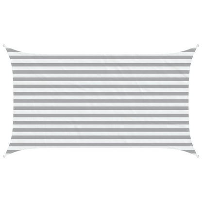 Sun Shade Sail Light Grey and White 3.5 x 2 m