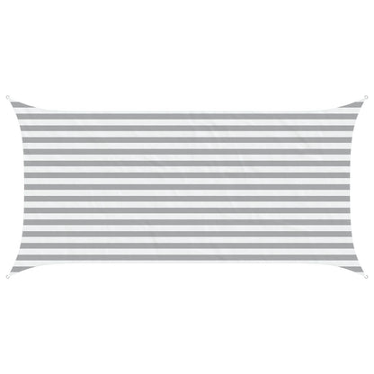 Sun Shade Sail Light Grey and White 4 x 2 m
