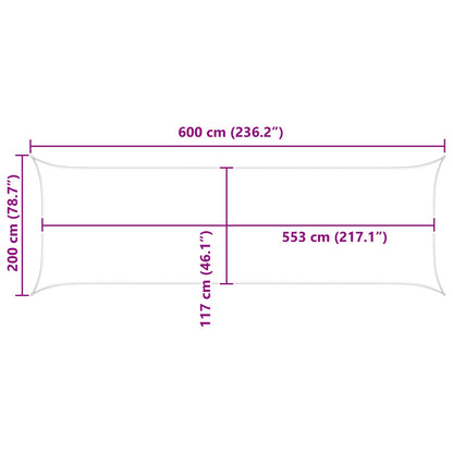 Sun Shade Sail Light Grey and White 6 x 2 m