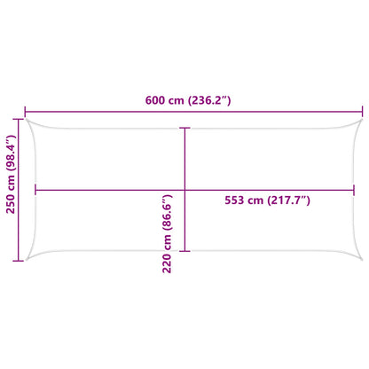 Sun Shade Sail Light Grey and White 6 x 2.5 m