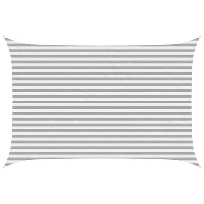 Sun Shade Sail Light Grey and White 4.5 x 3 m