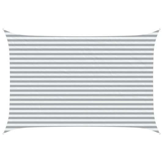 Sun Shade Sail Light Grey and White 4.5 x 3 m