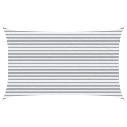Sun Shade Sail Light Grey and White 5 x 3 m